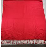 VINTAGE Company C Throw 44"W x 86" Red Pure Wool Knit Hand Twisted Fringe Photo 7