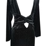 EXPRESS Velvet Dress L Long Sleeve Party Cocktail Sparkle Backless Whimsigoth Photo 6