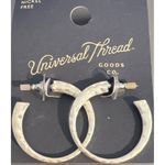 Universal Threads Universal Thread 3 Pair Hoop Earrings Gold Silver Tone Hinged Hammered New Photo 0