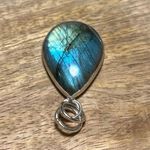 Sterling Silver Labradorite Tear Drop Pendant Photo 8