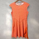 Esteban Cortazar‎ Collective Mini Tennis Dress Orange Dots Print Ruffled Slit M Size M Photo 4