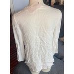 Prómesa NWT $59 Promesa Diamond Jacquard Lace Trimmed Surplice Peasant White Top, Sz S Photo 3