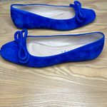 Gianni Bini Royal Blue Double Bow Blue Suede Leather Ballet Flats Photo 3