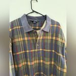 Lands' End VTG  Quarter Zip Pullover Sweatshirt Jacket Plaid Flannel Multi Color M Photo 7