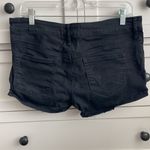 Bullhead Women’s Black Denim Cuffed Low Rise Shorts Photo 3
