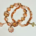 Beaded Bracelet Set with Charms (Set G) Orange Photo 0