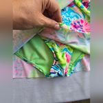 Stella Parker Women's Hem Wrap Swim Dress Tummy Toner Multi Waterlilly Size XL Pink Photo 6