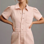 Pilcro NWT  Anthropologie The Kit Utility Romper in Pink Rose Size 12 OB1892176 Photo 0