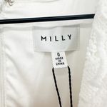 Milly NEW Atalie 3D Floral Lace Dress V-Neck Puff Sleeve in White Women's 0 Photo 7