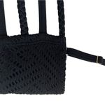 Malibu Lace Ruffle Flounce Flowy Braided Flowy Black Bikini Top M Boho Tribal Size M Photo 4