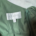 Azazie NWT Aubrielle Bridesmaid Dress Size 16 Eucalyptus Green Photo 4