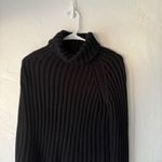 J.Crew Vintage Black Ribbed Turtleneck Cotton Sweater XS Cropped Fisherman Cabin Photo 1