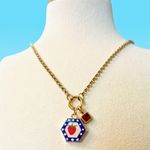 Handmade Strawberry hexagon charm stainless steel necklace  Photo 0