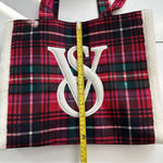 Victoria's Secret NWT Holiday Christmas Plaid Fleece-Trim Tote Bag Photo 10