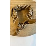 Tan Floral Daisy 100% Cotton Square Wrap Neck Tie Bandana Unisex Western Photo 8