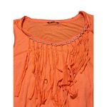 Just Love Womens Maxi Dress Fringe Detail at Front Collar Coral Orange Sz 3X NWT Photo 1