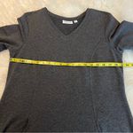 Denim & Co  Active Gray French Terry Dress Woman’s size Medium Pockets V Neck Photo 8