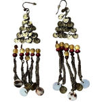 Womens fashion dangle earrings Tan Photo 0