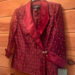 R & M Richards R & M Collection | Jacket Bling Burgundy Sequence 3/4 Sleeve size 10. Photo 0