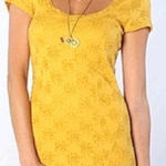 Free People Intimately  Daisy Godot square neck stretch lace skater dress M Photo 0