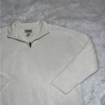 st. john's bay  White Women's Sweater 1/4 Zip Corded XL Extra Large Pullover Photo 0