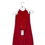Lovers + Friends Lover Womens Dress Lace Overlay Halter Oasis Open Back Midi D280BH Red Sz. 4 NWT Photo 5