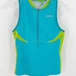Zoot Blue Half Zip Sleeveless Collared Lined Activewear Top Women's Size Large Photo 0