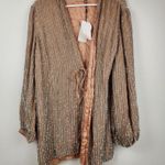 Retrofete Gabrielle Robe Dress in Nude Silver Sequins Size XS *Missing Belt* Tan Photo 0