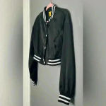 Daisy  Black and White Bomber Women's Jacket (491) Photo 4