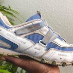 Skechers 2000s White Blue cream Strappy genuine leather sneakers trainers velcro closure-US Women 8 Photo 0