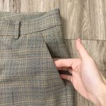 ZARA Check Plaid High Waisted Stretch Cigarette Brown Trousers Pants Size 6 Photo 3