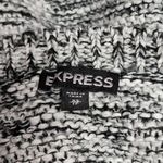 EXPRESS  black marled fringed crewneck sweater size xs Photo 6