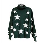 Zenana Outfitters NWOT Hunter Green Star Turtleneck Sweater Pullover Large Photo 5