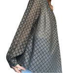 Modcloth  womens large black chiffon gold light weight button up collared top​ Photo 2