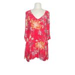 Free People  Women’s Floral Eyes On You Coral Trapeze Pocket Mini Dress Photo 2