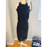 Eliza J Women's Metallic Eyelash Lace Midi-Dress, Black/Gold, Size 16, NWOT Photo 11