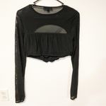 I am gia I.AM.GIA Size Large Black Anya Cutout Long Sleeved Mesh Arm Crop Top Photo 5