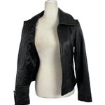 Michael Kors  Missy Wing Collar Black Leather Moto Jacket Size XS $695 Photo 13