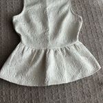 Alya Sleeveless Top Ivory Off White Womens Size Small S Zip Floral Brocade Photo 2