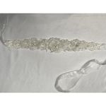Ivory Beaded Bridal Sash Floral‎ Lace Appliqué 72” White Photo 7