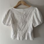 DAZY White Smocked Eyelet Puff Sleeve Blouse Photo 2