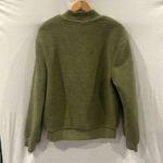 Zyia  Sherpa Jacket Womens Medium Olive Green Black Teddy Fleece Flying V Bomber Photo 5