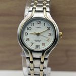 Vintage Ladies Timex Watch Small Gold Silver Gift Her Women Mom Sale Date Photo 2