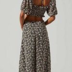 ASTR 💕💕 Floral Ruffle Cutout Midi Dress ~ Black Lilac Ditsy Medium M NWT Photo 5