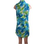 Ralph Lauren Lauren  Sleeveless‎ Shirt Dress Size Medium Green Blue Palm Photo 1