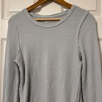 Free People We The Free Roll With It Thermal Size Large Blue  Waffle Knit Photo 2