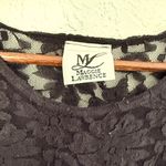 Maggie Lawrence Black Lace Short Sleeve Crop Top Size M Sheer Back Dressy Chic Size M Photo 1