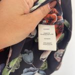 Rebecca Taylor 100% Silk Navy Floral Print Long Sleeve Blouse Women's Size 4 Photo 4