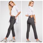 Levi's  Premium 501 Original Cropped Jeans Studded Embellished Black Wash Size 25 Photo 2