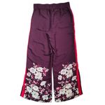 Aerie Floral Wide Leg Pants Size Medium Womens Burgundy Red Trousers Lightweight Photo 1